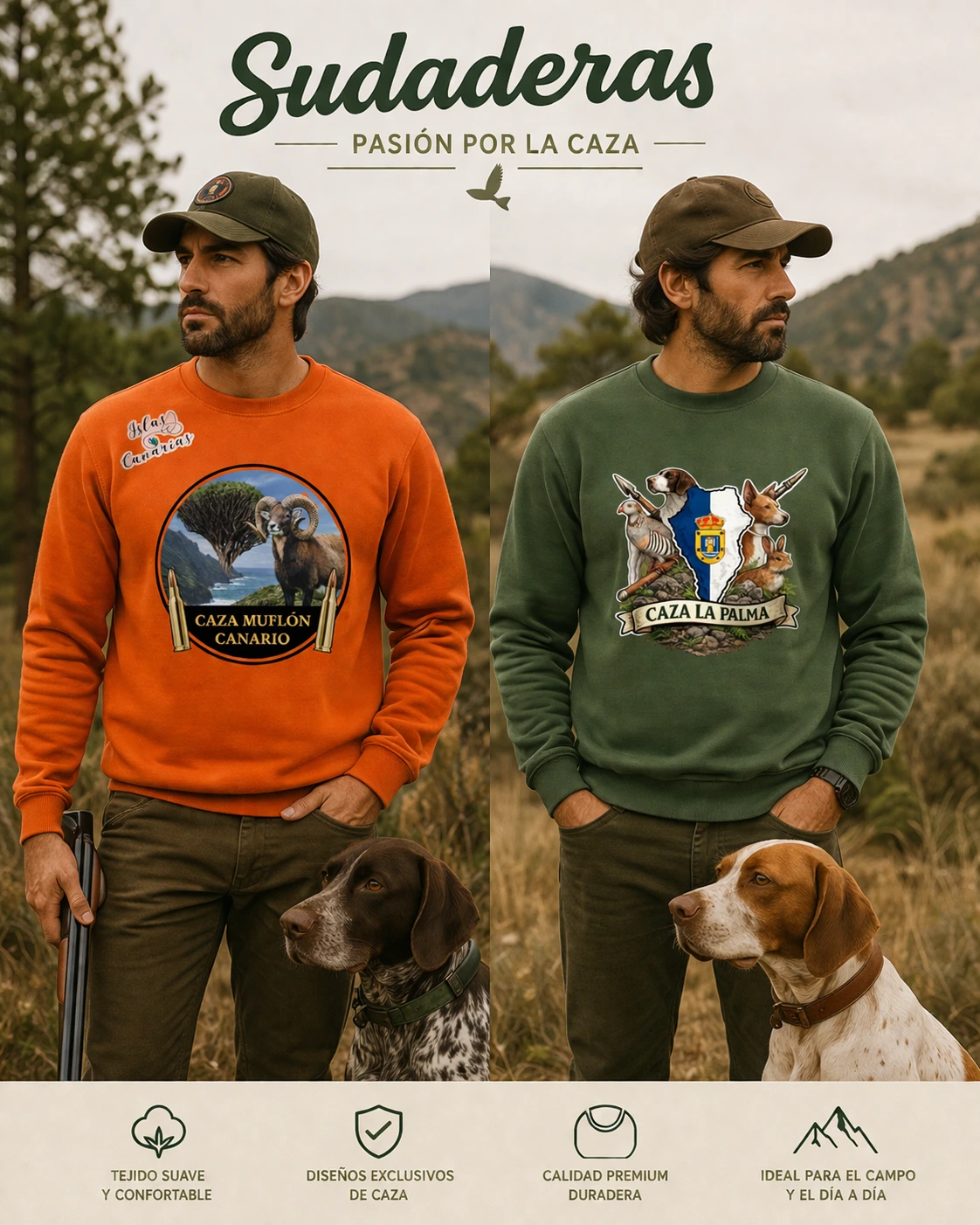 cazador sudaderas serigrafia