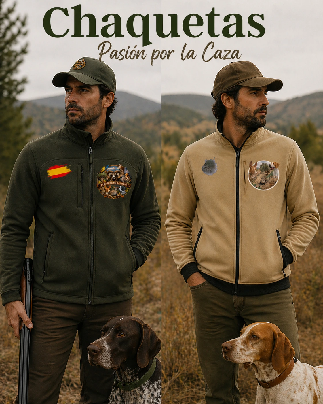 chaquetas imprenta cazadores