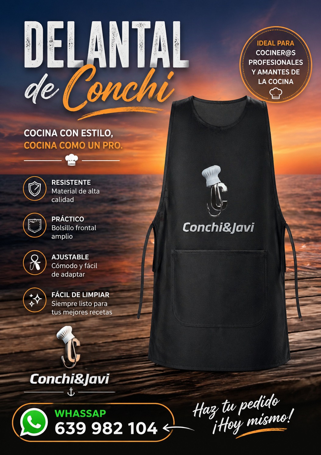 delantal cocina cocineros