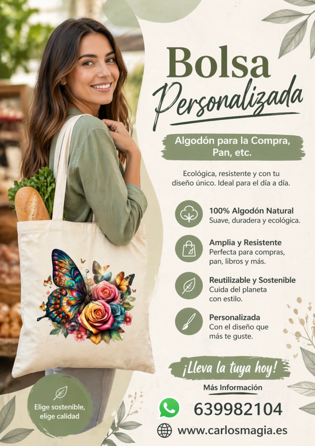 bolsos algodon tela canarias tenerife carlos imprenta para lucir flores