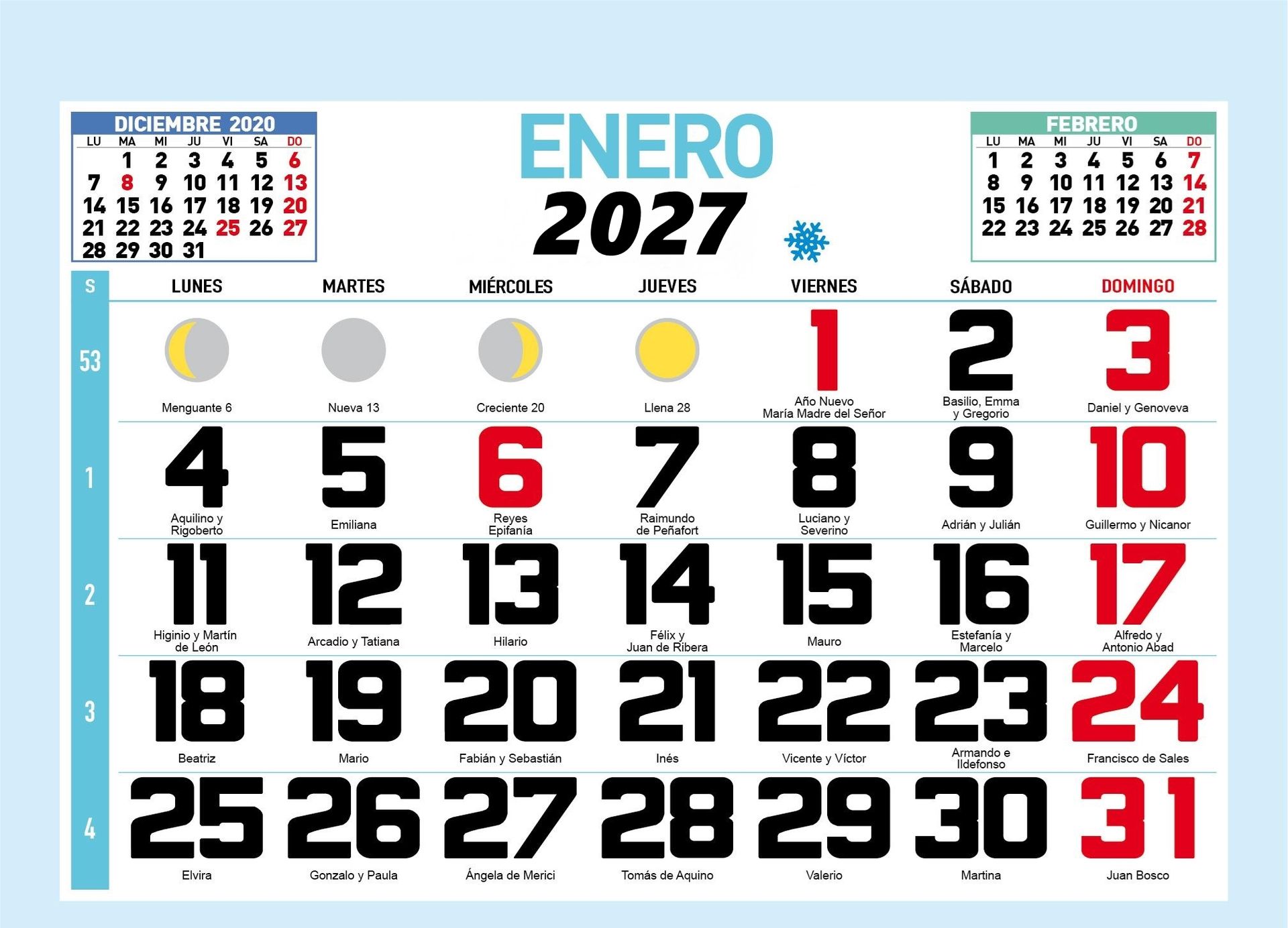 faldillas calendarios pequeños medianos grandes imantados bolsillo