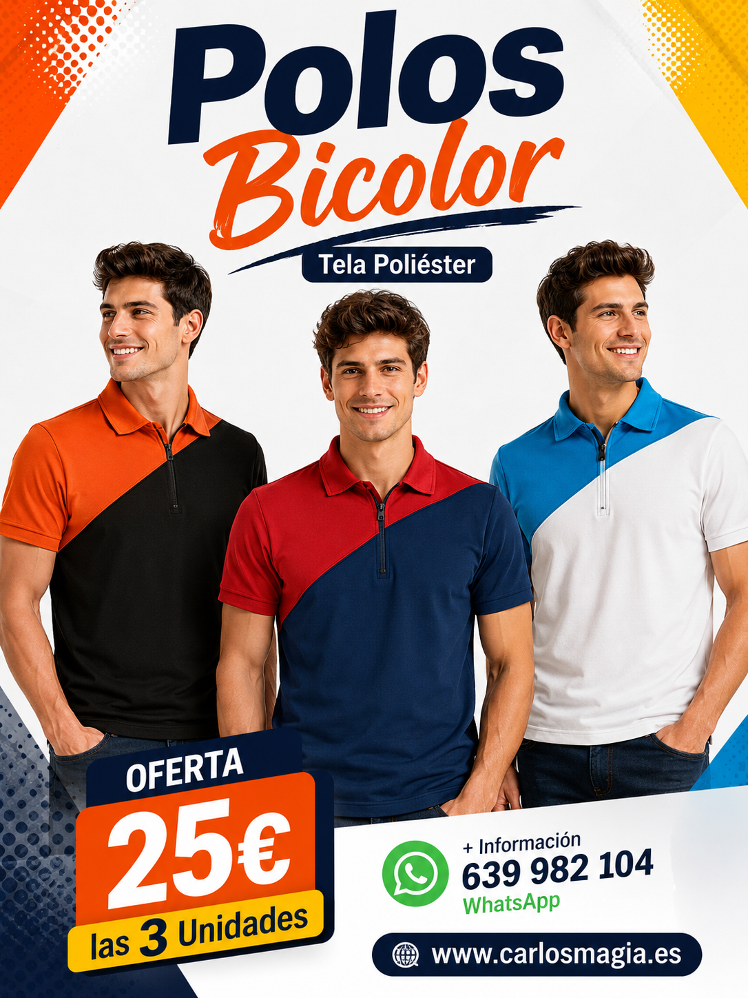 polos de cuello bicolor poliéster