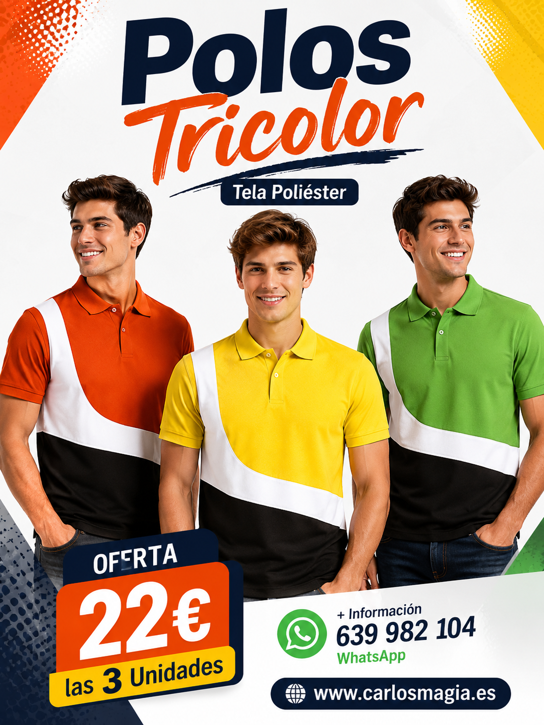 polos tricolor chicos guapos