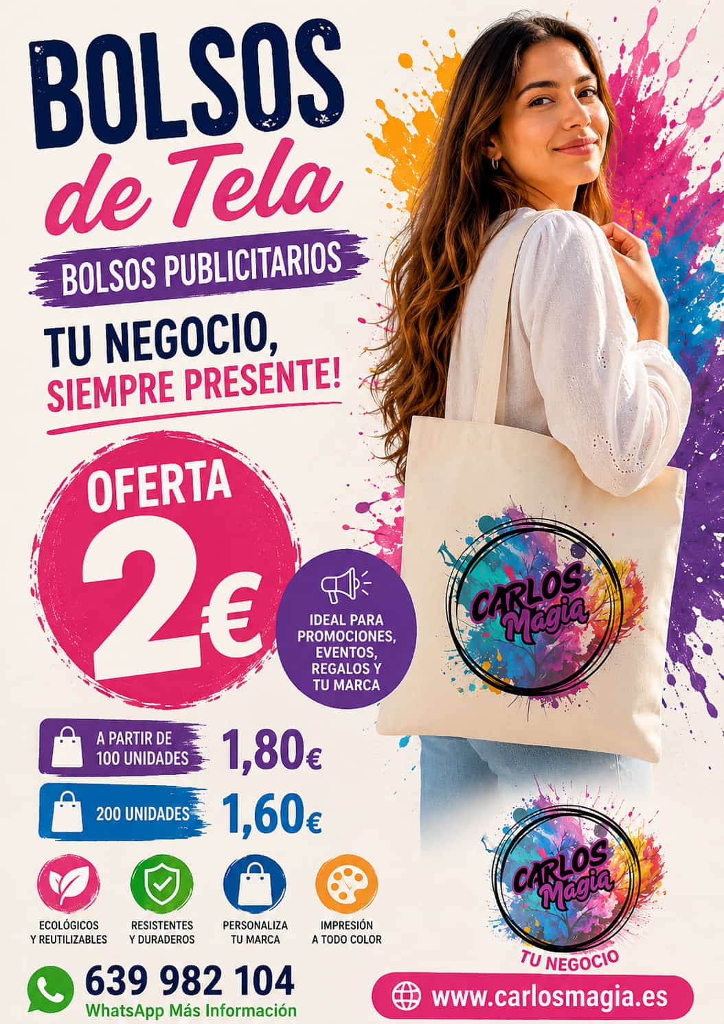 tote bags bolsos algodon tela imprenta tenerife