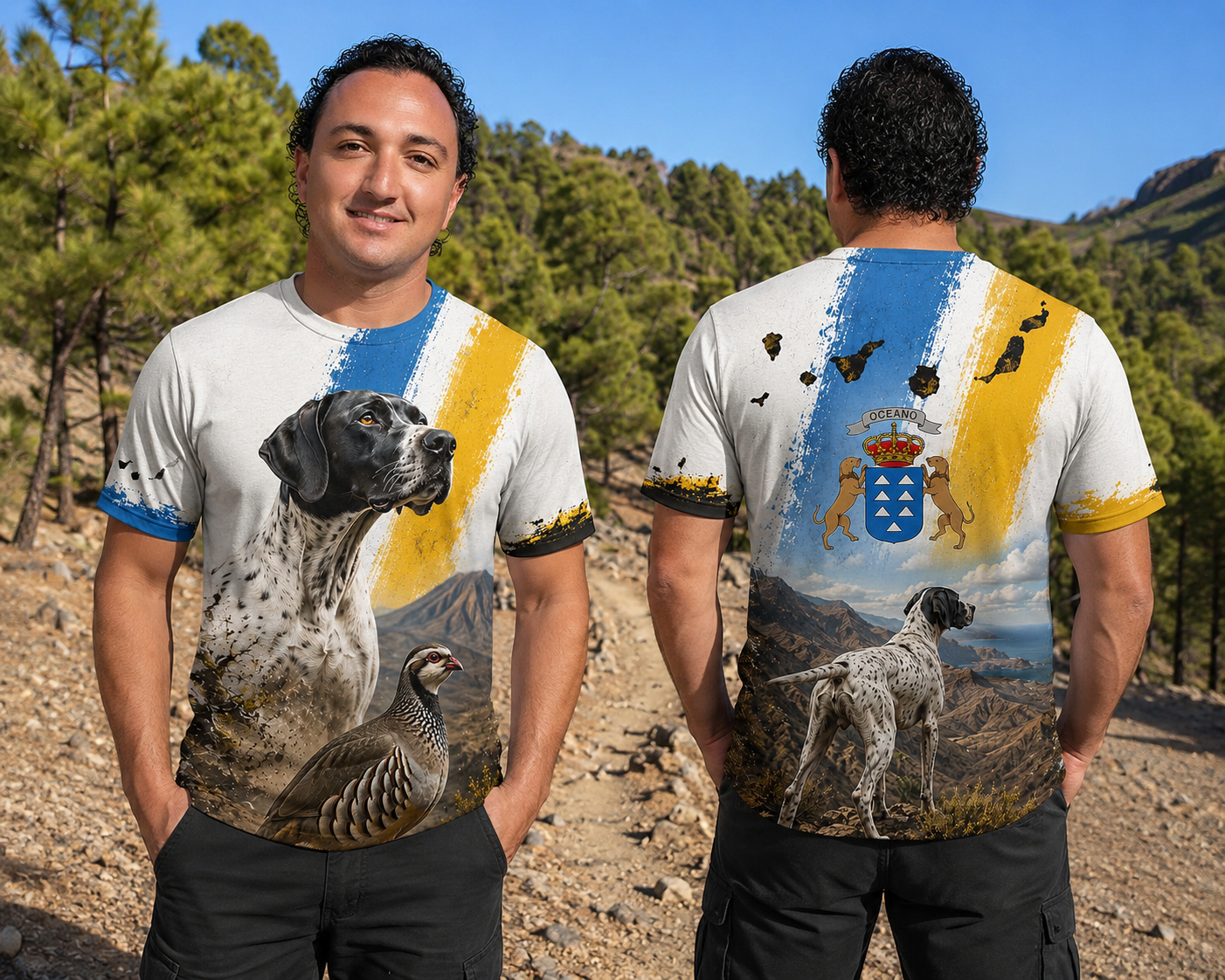 camiseta pointer perdiz moruna caza canarias