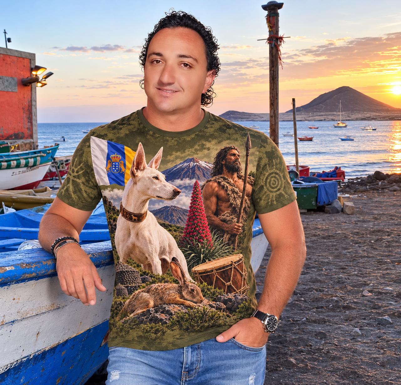 camiseta caza conejo y podenco tenerife gomera